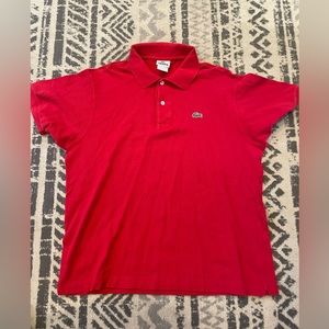 Lacoste Mens Size 6 Large Red Golf Polo Shirt Casual Short Sleeve